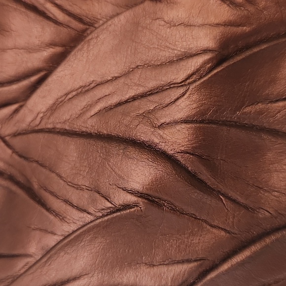 Jessica McClintock Women's Shimmer Burgandy/Rust Crinkle Envelope Purse - Picture 4 of 15